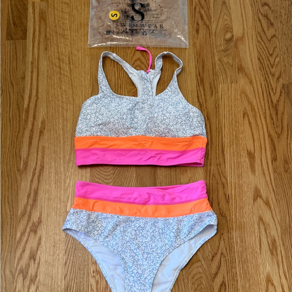Stylish Pink and Orange Bikini Set
